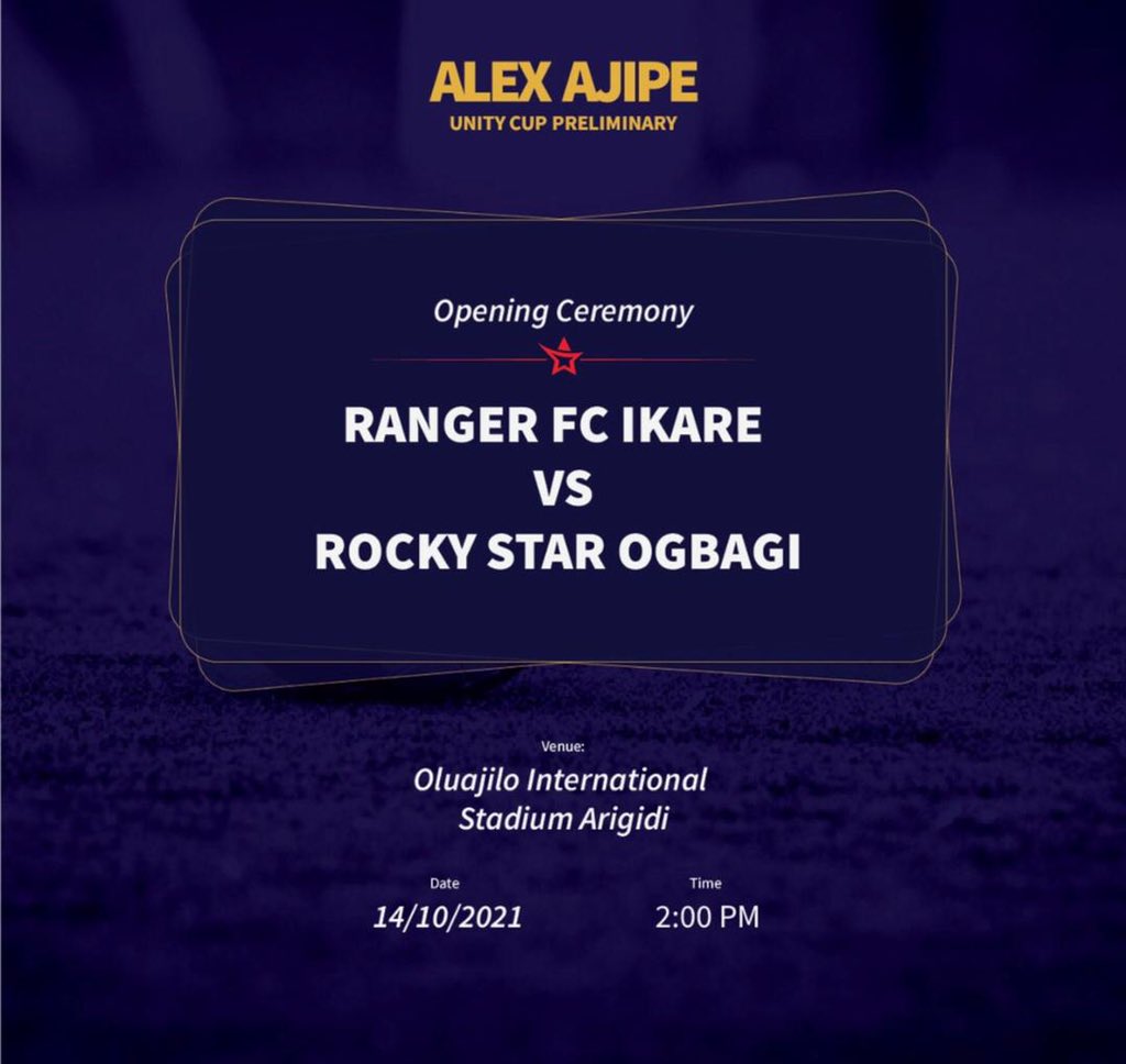 ogwasuanoye's tweet photo. This is to notify the general public that due to technical issue beyond our control, the local organising committee (LOC) of Ajipe Unity Cup has postponed the opening ceremony of Alex Ajipe Unity Cup slated for tomorrow 7th Oct 2021. https://t.co/rmpoqPlAGg