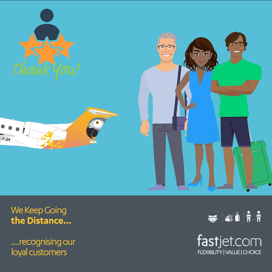 Fastjet On Twitter: "Thank You, To Our Loyal Customers And Frequent Flyers  Who Have Flown +20 Sectors With Us From Jan-Jun21. Your Next Flight Is On Us.  We Are Offering You Two