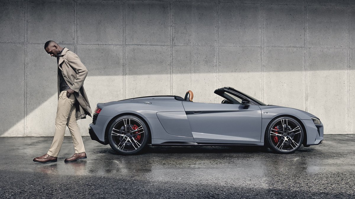 AudiOfficial's tweet photo. For sheer driving pleasure. The Audi R8 Spyder V10 performance RWD gives dynamics a new expression.

#Audi #R8 #spyder #PerformanceIsAnAttitude https://t.co/6cyWCOg8Kk