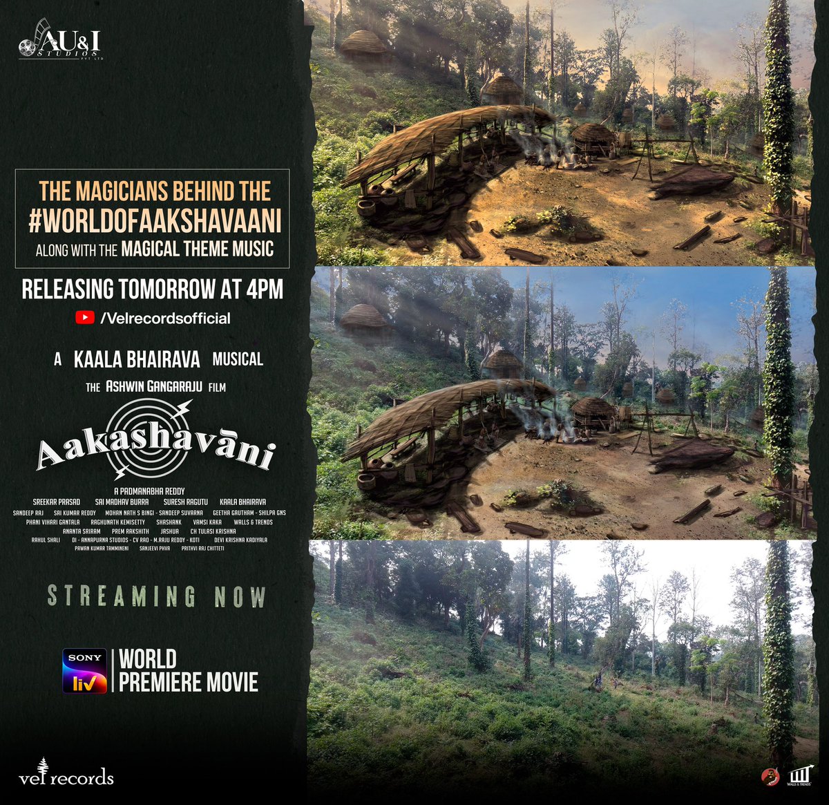 The Breathtaking Production Design behind the #WorldOfAakashavaani along with the Magical Theme Music releasing tomorrow at 4PM

<a href="/kaalabhairava7/">Kaala Bhairava</a> 🎶🪄

#Aakashavaani Now Streaming on <a href="/SonyLIV/">Sony LIV</a>

<a href="/AshwinGangaraju/">Ashwin Gangaraju</a> <a href="/Padmana77597354/">Padmanabha Reddy</a> <a href="/mohan_bingi/">Mohan Nath Bingi</a> <a href="/sureshraghu_DOP/">sureshraghu</a> <a href="/VelRecordsIndia/">Vel Records</a>