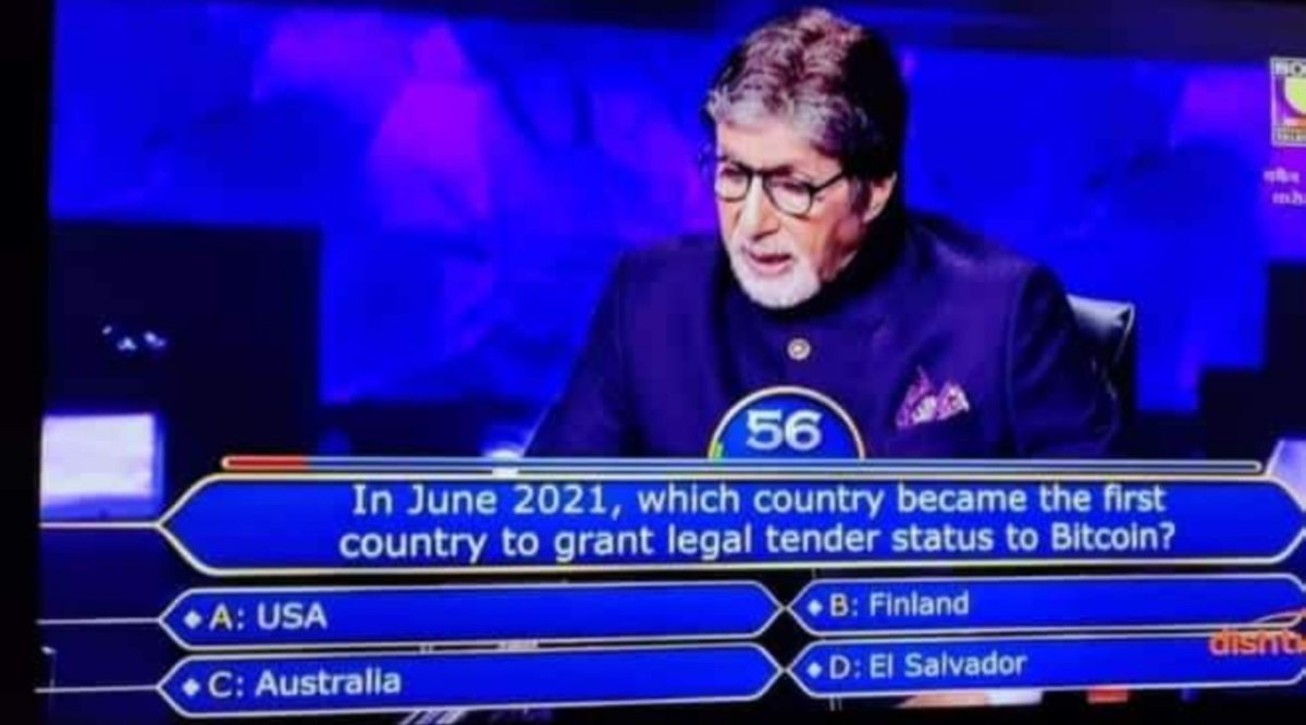 AmitabhBachchan asked One question on bitcoin 😝 #KaunBanegaCrorepati 💸💵  Do you know correct answer??