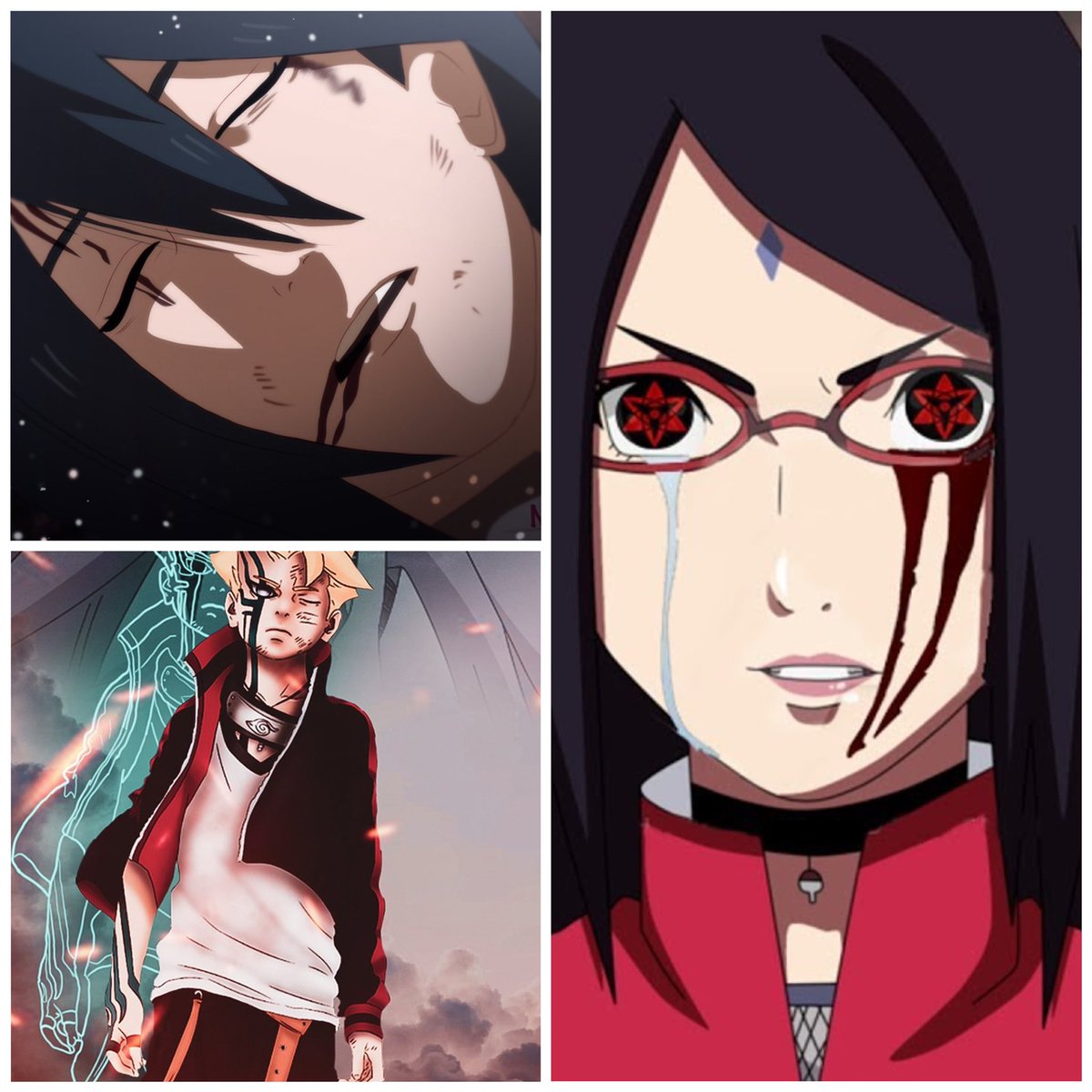 xdconn's tweet photo. 🚨 BORUTO THEORY🚨
Sasuke and Boruto leave the leaf to go train. As they are training Borushiki comes out and kills Sasuke. Sakura then uses the jutsu granny Chiyo used to bring Gaara back to life. Which then leads to Sarada unlocking her MS. https://t.co/QX0hmenOOl