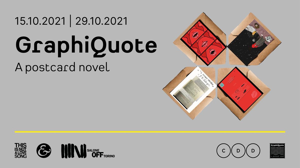 eventiatorino's tweet photo. #TorinoMostre: al #CircolodelDesign, "GraphiQuote - A postcard novel" 15 cartoline illustrate ispirate a 15 capolavori lirici. Dal 15 al 29 ottobre https://t.co/8UAlWTftxa