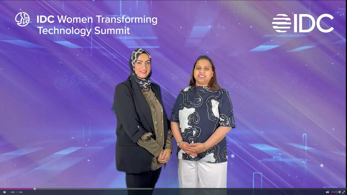 Maryam08839596's tweet photo. Join us Today at IDC Women Transforming Technology and hear the welcome address by Shabana Mahadiwala &amp; Rania Mustafa
 #IDCWTTS #Educate #Engage #Empowerment https://t.co/HV2IxDoHEL