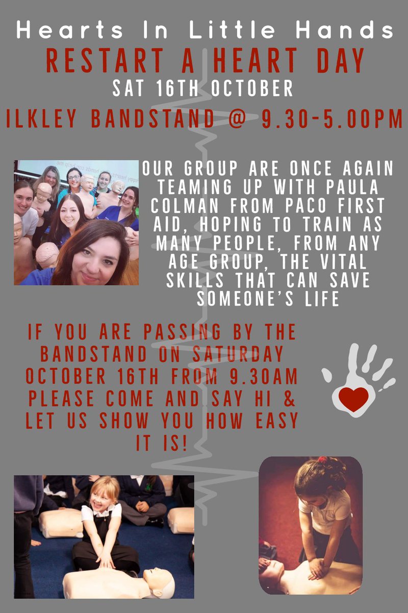 Please come along... #restartaheartday #ilkley <a href="/ResusCouncilUK/">Resuscitation Council UK</a> <a href="/PACOFirstAid/">PACO First Aid</a> <a href="/_RobbieMoore/">Robbie Moore MP</a> <a href="/IlkleyGazette/">Ilkley Gazette</a> <a href="/IlkleyChat/">Ilkley Chat</a>
