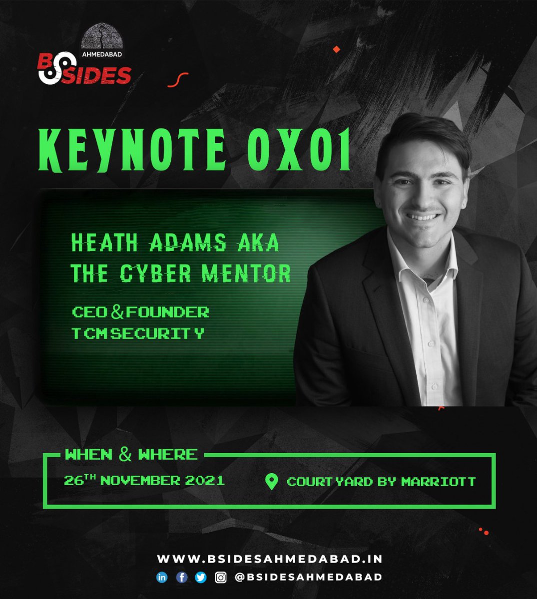 Security BSides Ahmedabad (@bsidesahmedabad) on Twitter photo Curtains up!!!
Revealing our keynote 0x01 - <a href="/thecybermentor/">Heath Maverick Adams</a> 🌟
Join us at this edition of BSides Ahmedabad with Heath's virtual opening remarks.
#BSidesAhmedabad #BSidesAhmedabad2021 #SecurityBSides #CyberSecurity #Hacking #Conference #Keynote #Speaker #BugBounty #InfoSec Curtains up!!!
Revealing our keynote 0x01 - <a href="/thecybermentor/">Heath Maverick Adams</a> 🌟
Join us at this edition of BSides Ahmedabad with Heath's virtual opening remarks.
#BSidesAhmedabad #BSidesAhmedabad2021 #SecurityBSides #CyberSecurity #Hacking #Conference #Keynote #Speaker #BugBounty #InfoSec