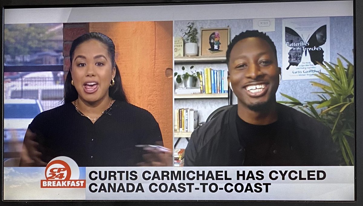 CurtisCarmicc's tweet photo. .@CP24Breakfast live interview for my debut memoir Butterflies in the Trenches
World's First AR Memoir.Grateful to highlight why the hood, locally&amp;globally, is the most innovative&amp;talented place in the world #butterfliesinthetrenches #canlit #diversecanlit
https://t.co/uMCtg8RdYk https://t.co/rA07gmRvxx
