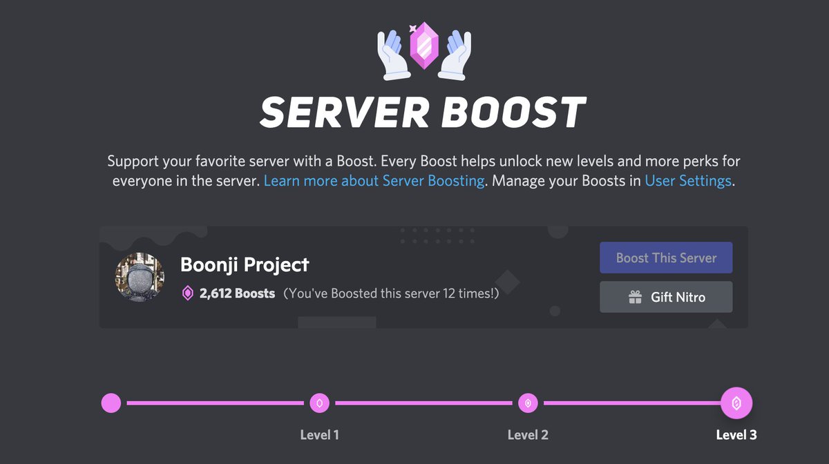 Lost for words. @BoonjiProject has 2,600+ server boosters before release. To put that into perspective:

-Mekaverse 2332
-Cool Cats 99
-BAYC 95
-ArtBlocks 79

This is not saying Boonji Project is better than those spectacular projects, just showing how incredible our community is
