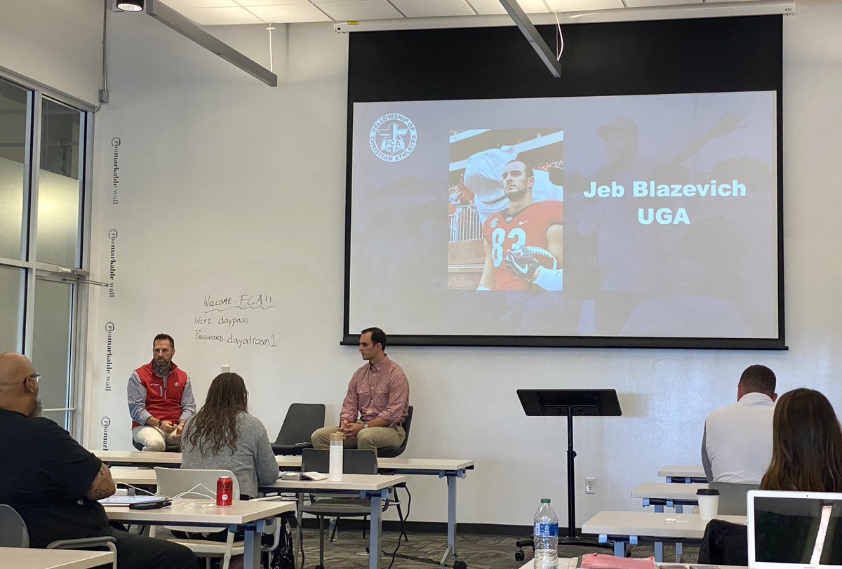 It was great to have <a href="/JebBlazevich/">Jeb Blazevich</a> join us at an FCA directors meeting and share some encouraging words. Go Dawgs!
