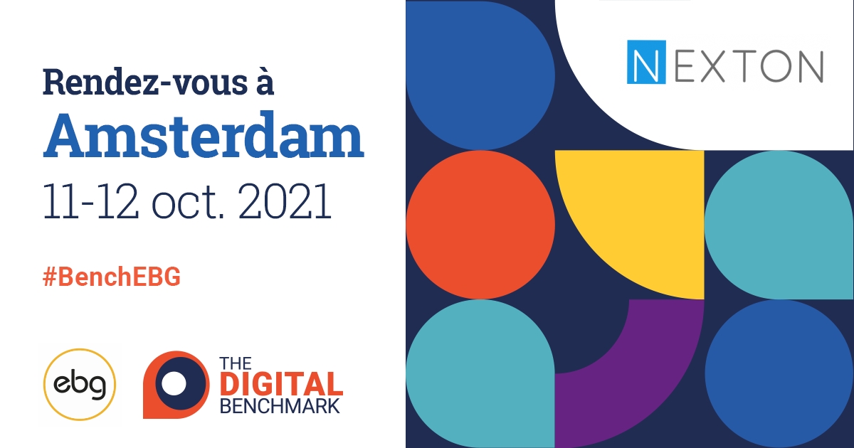 NextonGroup's tweet photo. La #TeamNEXTON sera présente à Amsterdam pour l'#EBG !
Depuis 20 ans l'EBG constitue le principal think-tank français sur l’innovation digitale.
Retrouvez-nous sur notre stand le 11 et 12 octobre prochain 📅
#TheDigitalBenchmark #Innovationdigitale #BenchEBG https://t.co/dTjb67WkS2