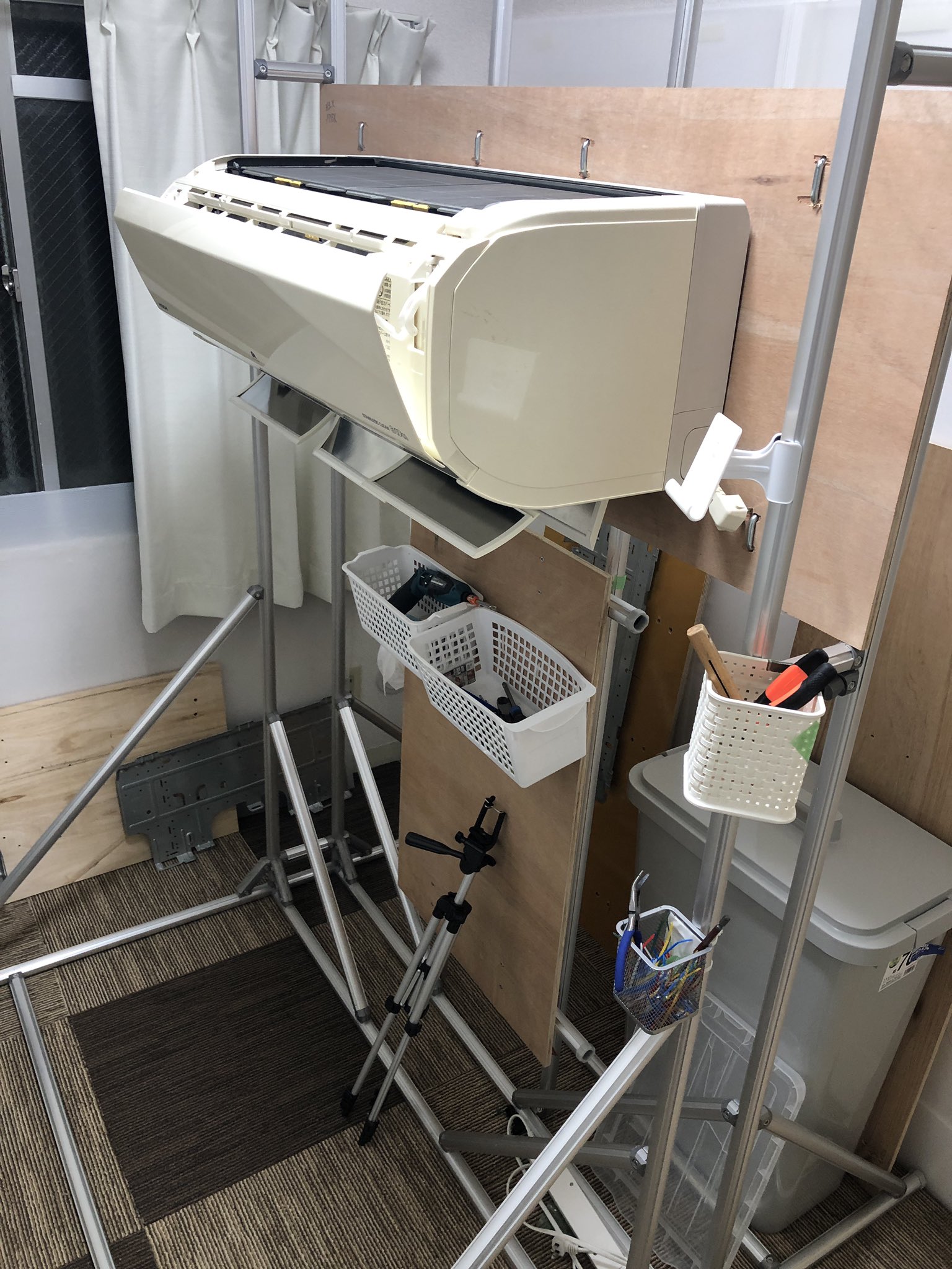 エアコン取付　練習台 エアコン取付 練習台