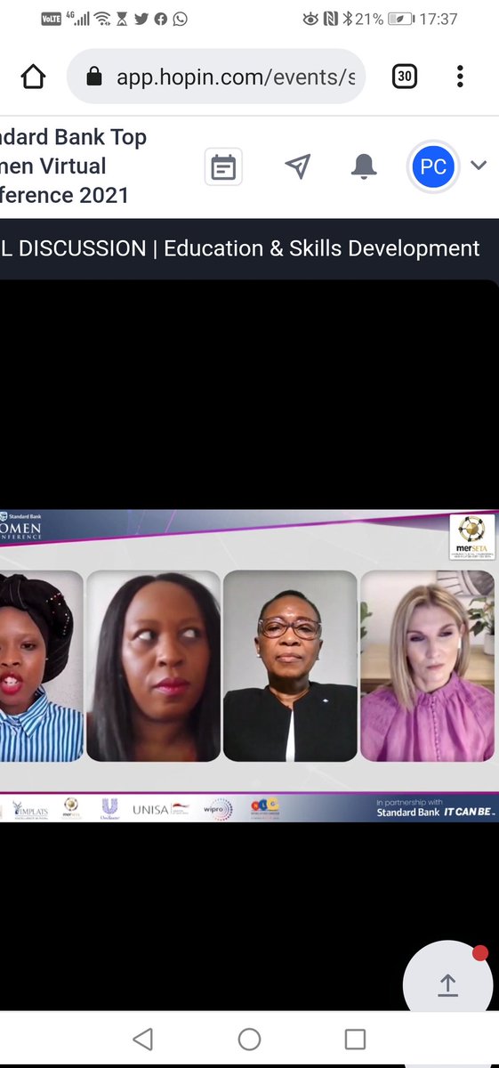 PeshieGumbo's tweet photo. Last discussion of the conference underway. @SBTopWomen @BoschendalWines @StandardBankZA @Topco_Media this event is a real winner.
#SBTopWomen #ItCanBe #BraveConversations https://t.co/6mYO2ycKyI