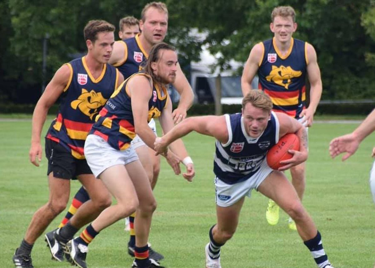 AFLEurope's tweet photo. Copenhagen Barracudas or Farum Cats? 🇩🇰
The two teams will meet on Saturday in the 2021 #DAFL Grand Final 🏆
The last time these sides met in a #DAFL grand final was four years ago, with the Barracudas winning by eight-goals.
Best of luck to both teams! https://t.co/5W8y5GdY66