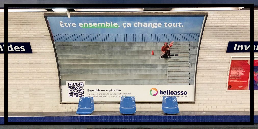 AgenceR2's tweet photo. Avec @helloasso, on a décidé d’aller plus loin ensemble en réalisant leur première campagne d’affichage dans le métro ! 🔥 🚇 #campagneprint #ensemble #R2 https://t.co/c6YNR1oSRu