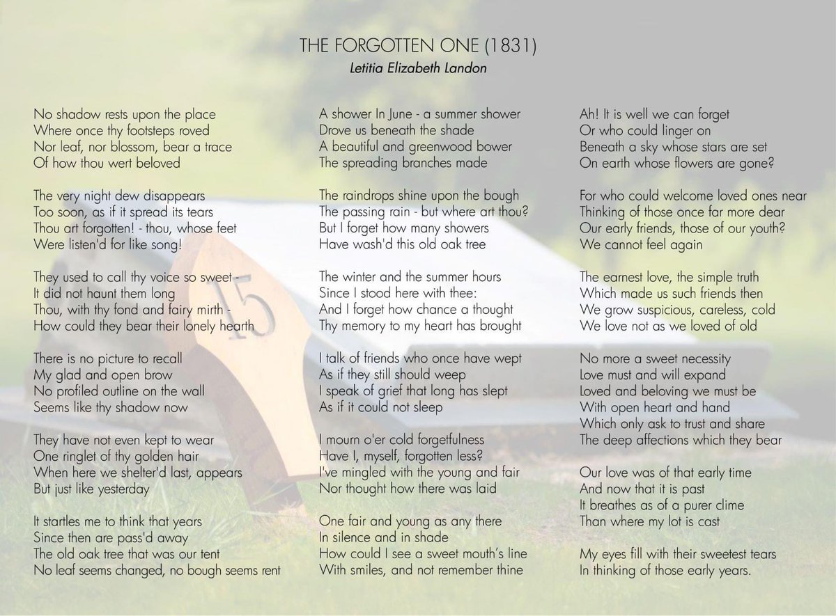 On National Poetry Day we celebrate the Forgotten One tablet, one of our Grade II listed garden features.  This marble memorial is situated near the Tree Seat, and carries the haunting words of poet Letitia Elizabeth Langdon (1802-38).

#nationalpoetryday #swissgarden