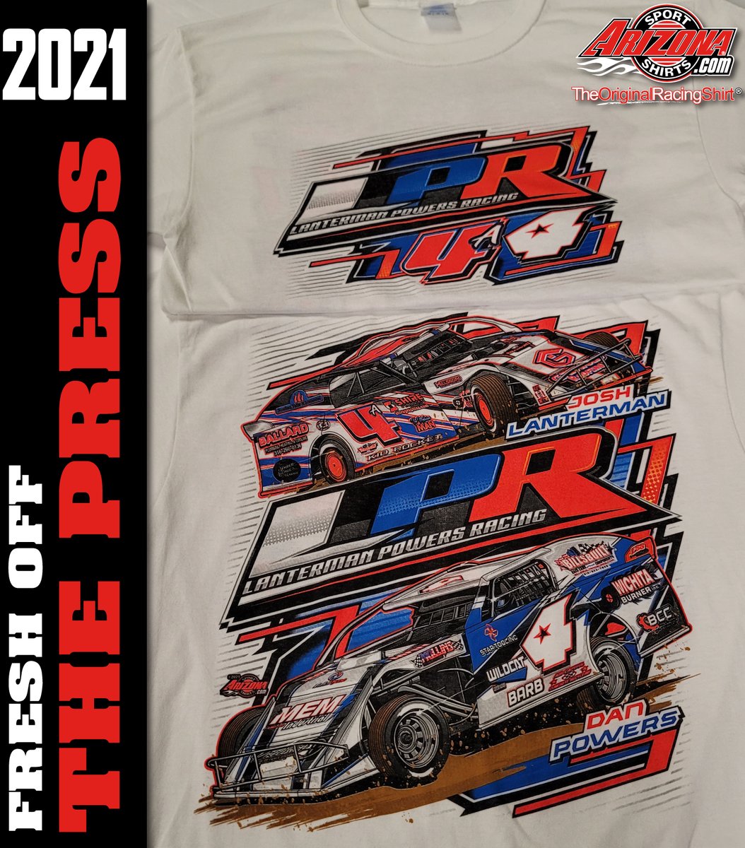 Lanterman Powers Racing switched it up and put their two car Modified design on charcoal and sport grey — along with white — for this reprint!

#TheOriginalRacingShirt