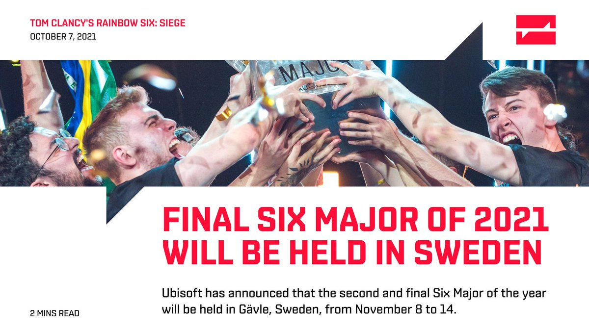 gamehallgg's tweet photo. #RainbowSixSiege returns to the #esports scene with the second and final #SixMajor of the year. The teams that want to secure their place in the Six Invitational to be held in 2022 are on the way to #Sweden.

Read more here: https://t.co/h0X0IwXqoH

#R6S #GameHall #Ubisoft https://t.co/kgk2WhKIMV