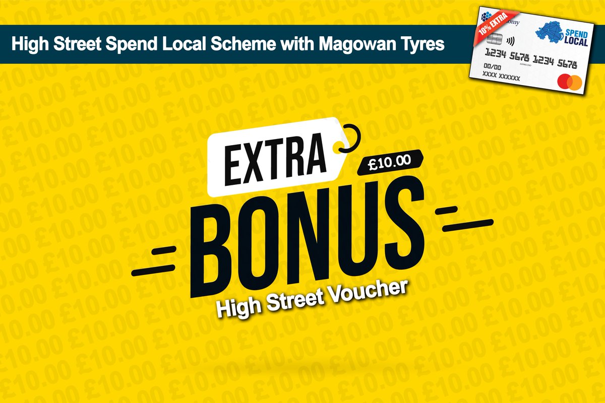 Magowan_Tyres's tweet photo. If you spend your whole High Street Voucher in store claim an extra £10.00 off your purchase, giving you £110.00 to spend in total.

#keepingyousafeontheroad
T&amp;Cs apply, see website. https://t.co/MIg3Yg85X7