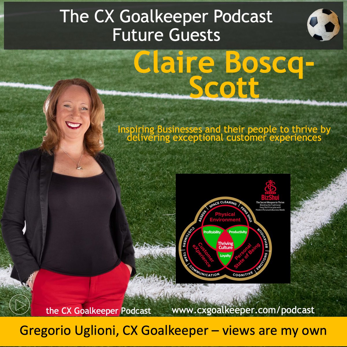 ClaireBoscq's tweet image. #csweek21 this week what a perfect opportunity to share this interview I did with @GregorioUglioni on his #CX goalkeeper podcast... Who's ready to score?? 

youtu.be/PgpHCaepPi4

#customerexperience #CXexpert #GlobalGurus #bizshui #businessfengshui