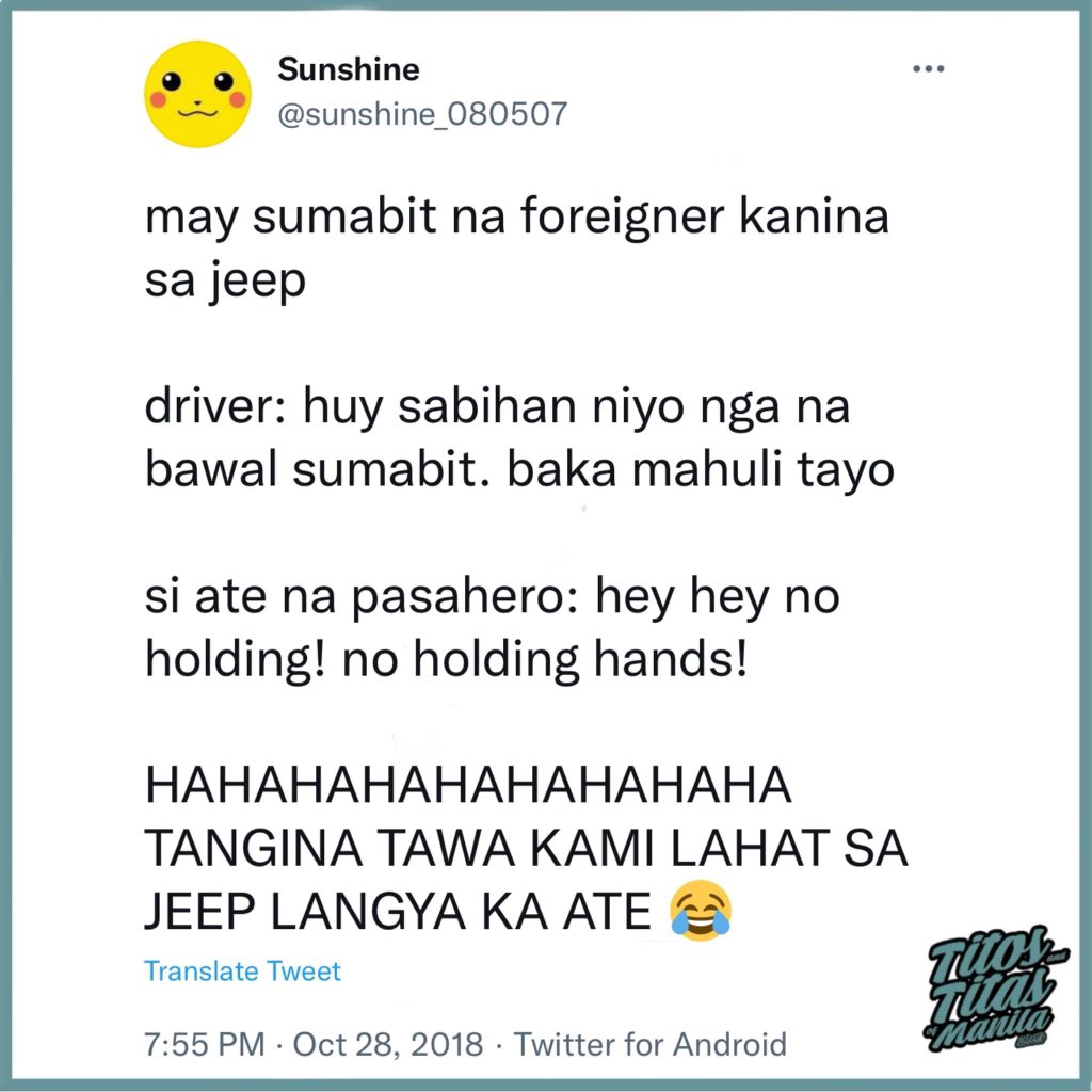 KTTM_PHIL's tweet photo. Ano ba kasing english noooon! πππ
#TitosAndTitasOfManila #KTTMOct https://t.co/cEq4mT6cxs