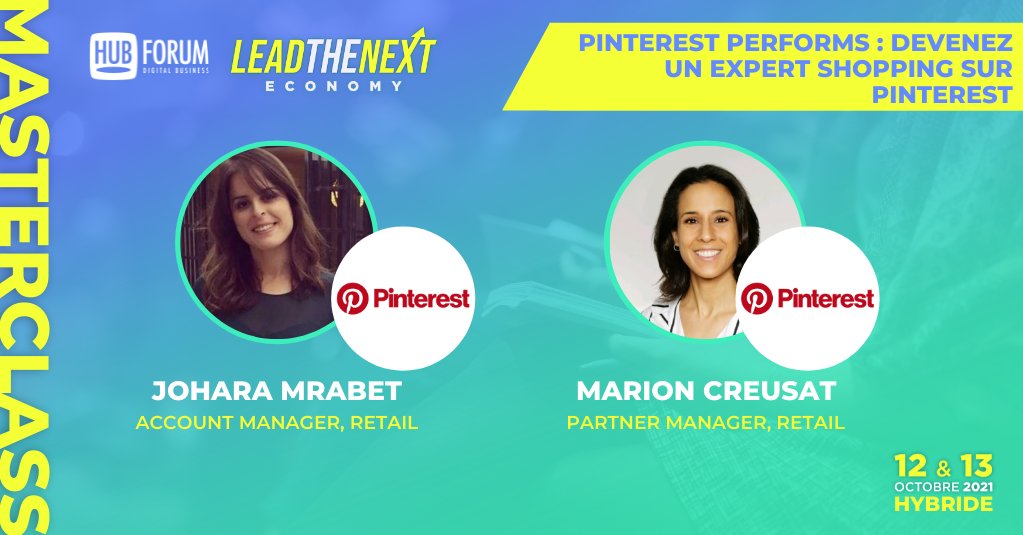 PinterestFR's tweet image. Le #HUBFORUM2021 est dans une semaine, ne manquez pas cet événement unique ! 

Venez nous rejoindre le 12 et 13 Octobre prochain afin de découvrir comment Pinterest prend le meilleur du shopping offline pour le transposer online. 🛍  

paris.hubforum.com/fr/content/cho…