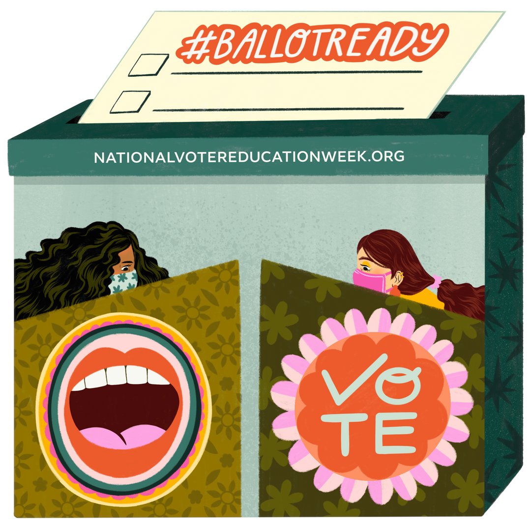 SLSVCoalition's tweet photo. Some communities hold some of their most important elections during non-federal election years. Do you know if your local school board is up for election? 

Take the time to learn more and be #BallotReady for your next election! #NVEW2021🗳 

Art by Nicole Medina https://t.co/QDnOZbs9v3