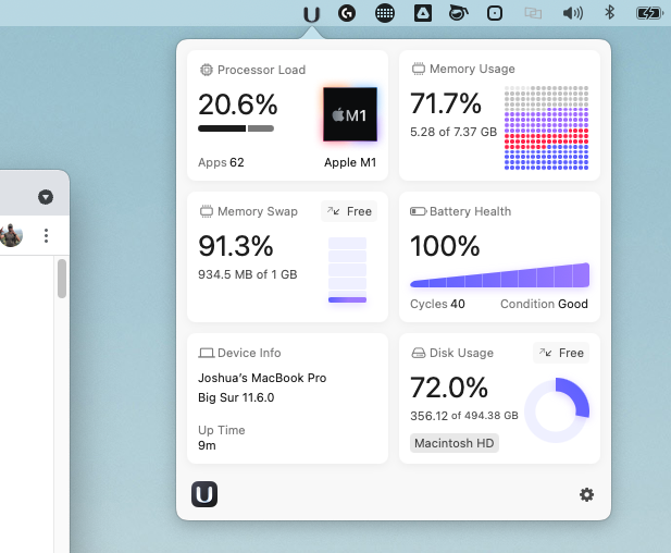 JBerri0s's tweet photo. It is 2021 and the year is just a few months away from being over and @googlechrome is still a resource hog no matter even with their Apple Silicon version of the browser.
Thank you to @usage_app for such gorgeous and lightweight system monitoring app!
#GoogleDoBetter https://t.co/Sh8jf5CXyh