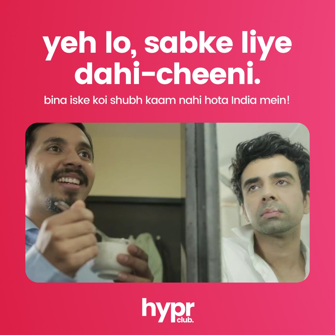 HyprClub's tweet photo. Hello friends, Dahi-Cheeni khalo! ❤️

#HyprClub #SocialRevolution #KyaHypeHai https://t.co/3BPCzioHqN