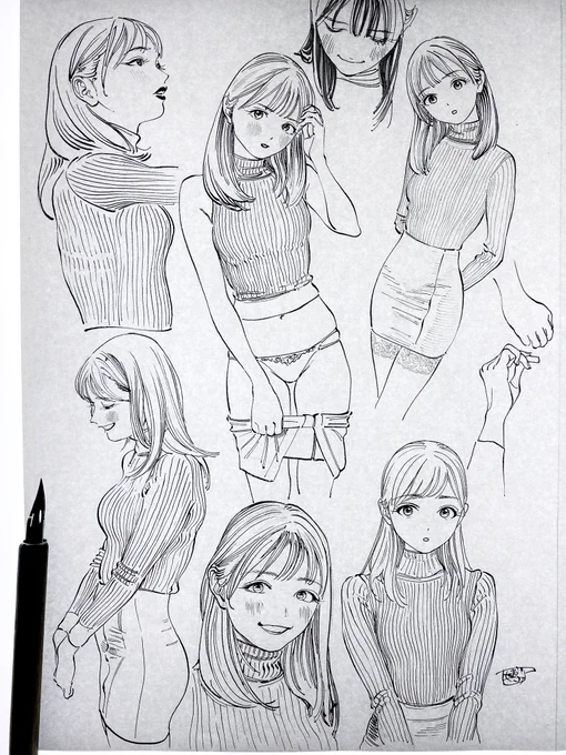つけペンのトレーニング
新田ゆうさんの写真集を参照 