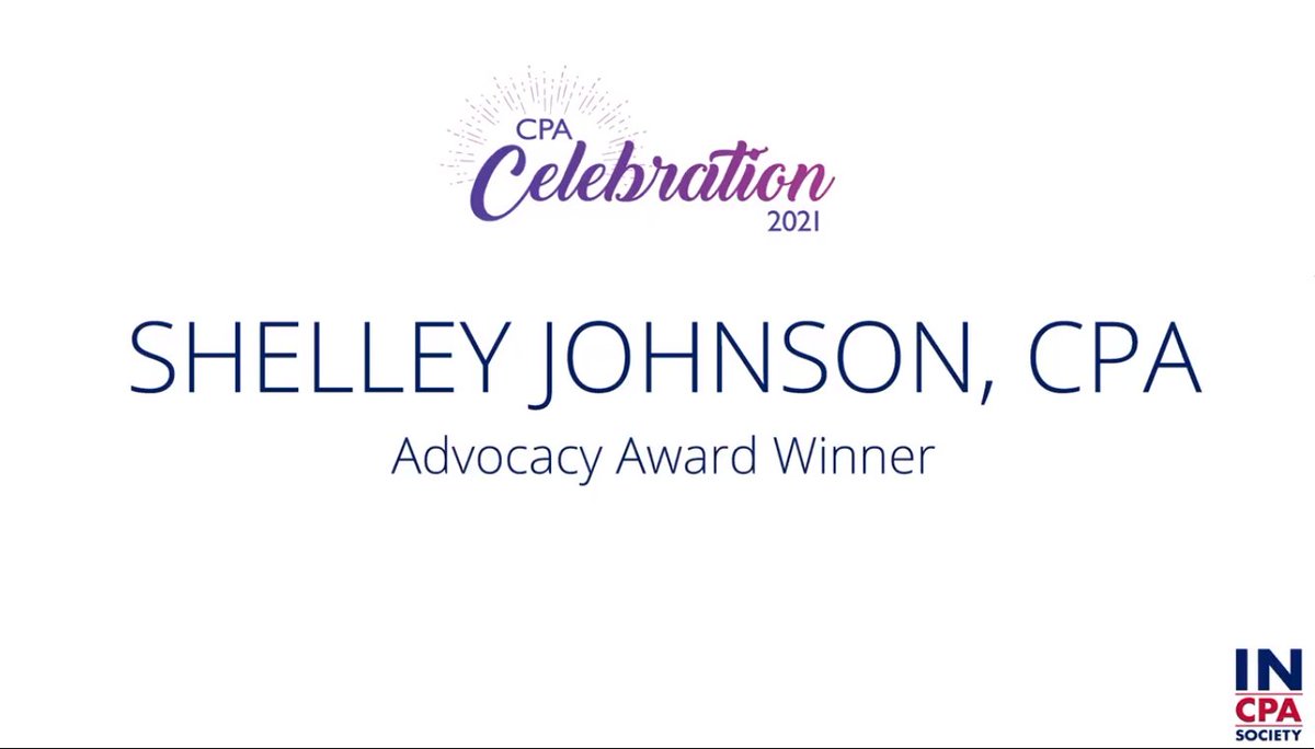 JaydAdvisors's tweet photo. Shelley R Johnson, CPA, was asked to be interviewed by @IndianaCPASociety for the 2021 Advocacy Award! Congratulations Shelley! 

Check out her interview below https://t.co/UsilJ7TWhe https://t.co/eJg0qTO6RU