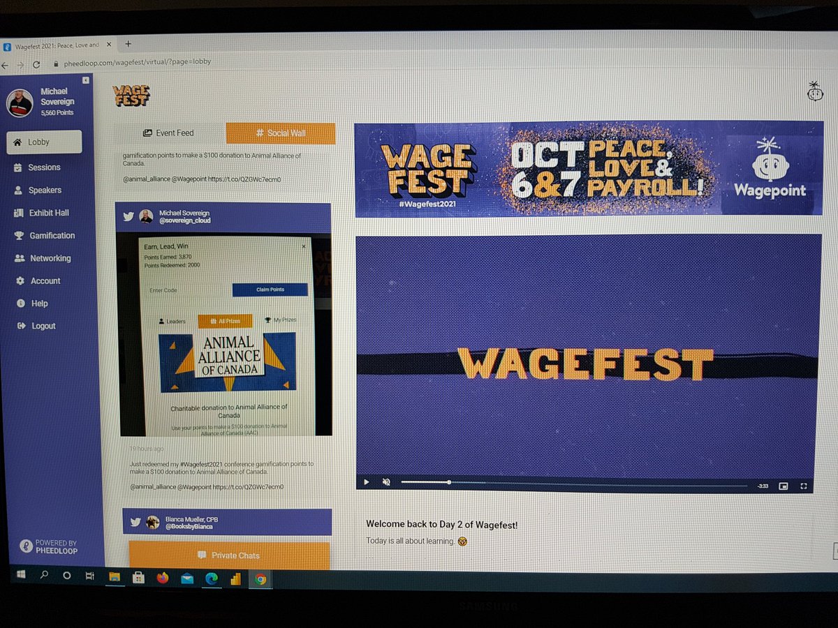 sovereign_cloud's tweet photo. Attending Day 2 of #Wagefest2021 while setting up a brand new client on #Wagepoint!
@Wagepoint https://t.co/C5HzWFCalH