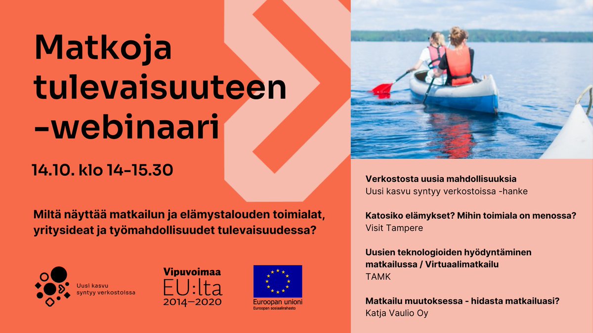 treduofficial's tweet photo. Miltä näyttävät matkailun ja elämystalouden toimialat, yritysideat ja työmahdollisuudet tulevaisuudessa? Suora linkki tapahtumaan 14.10.: https://t.co/P0JKIAYiLw https://t.co/B8p3vfUS5o