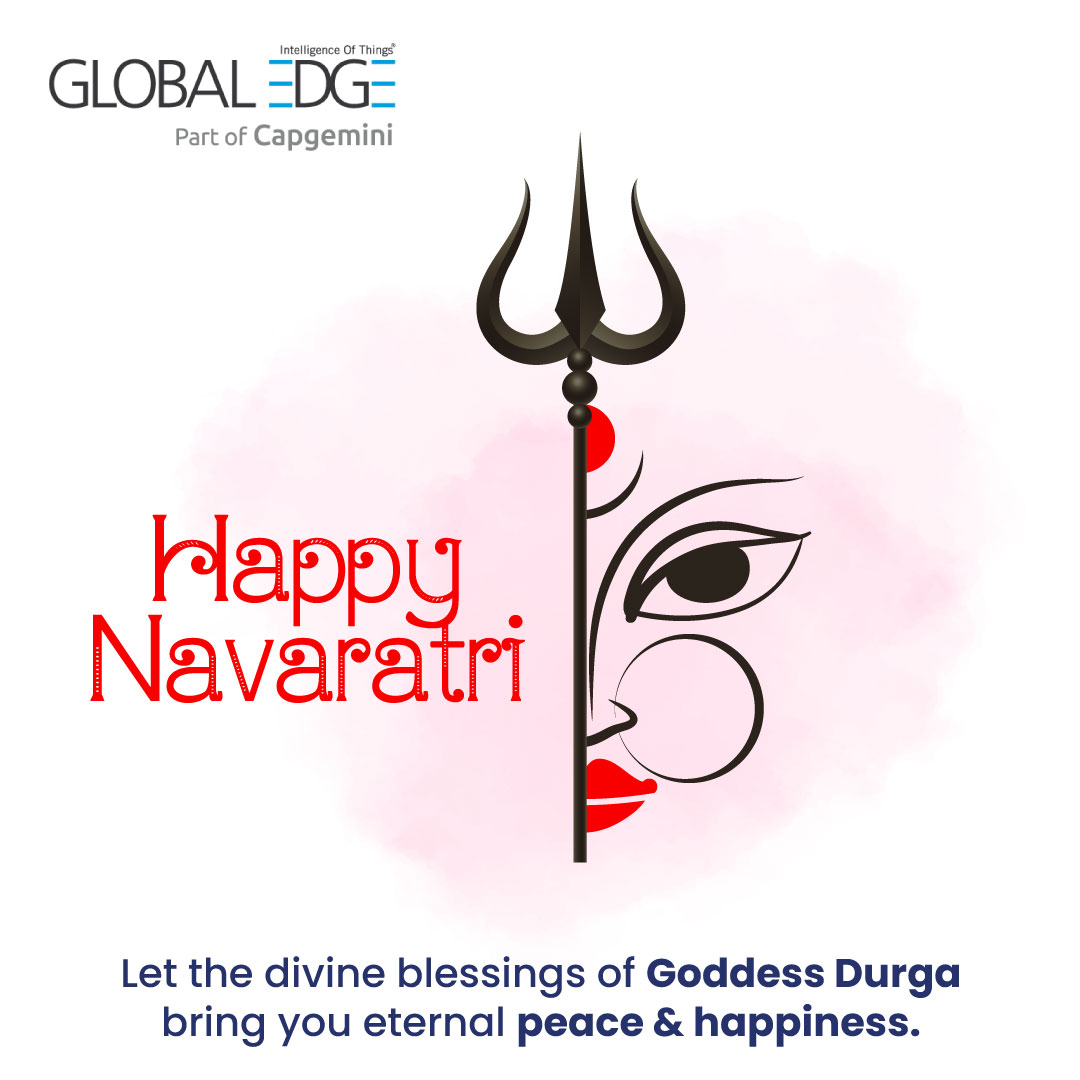 GlobalEdgeTweet's tweet photo. Let the divine blessings of Goddess Durga bring you eternal peace &amp; happiness.

Wishing everyone a Happy Navaratri Festival.

#GlobalEdge #capgeminiindia #Technology #TechIndia #India #Navaratri https://t.co/VvykmA6vTp