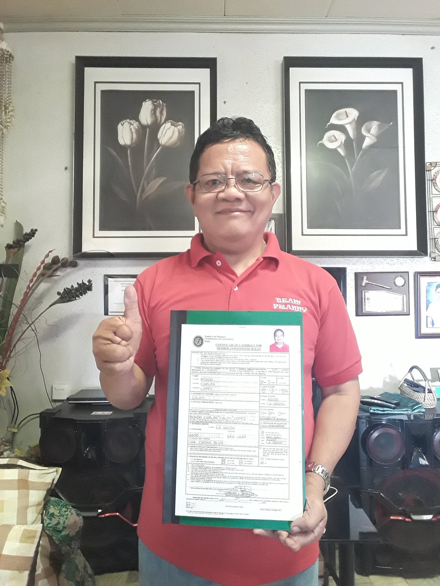 clboado's tweet photo. Filing my CoC for Sangguniang Bayan Member of Agoo La Union tomorrow, 10/8/2021

#SBMCLB2022
#TeamEriguel2022
#AgooKayGanda https://t.co/fcsfvoVNhO