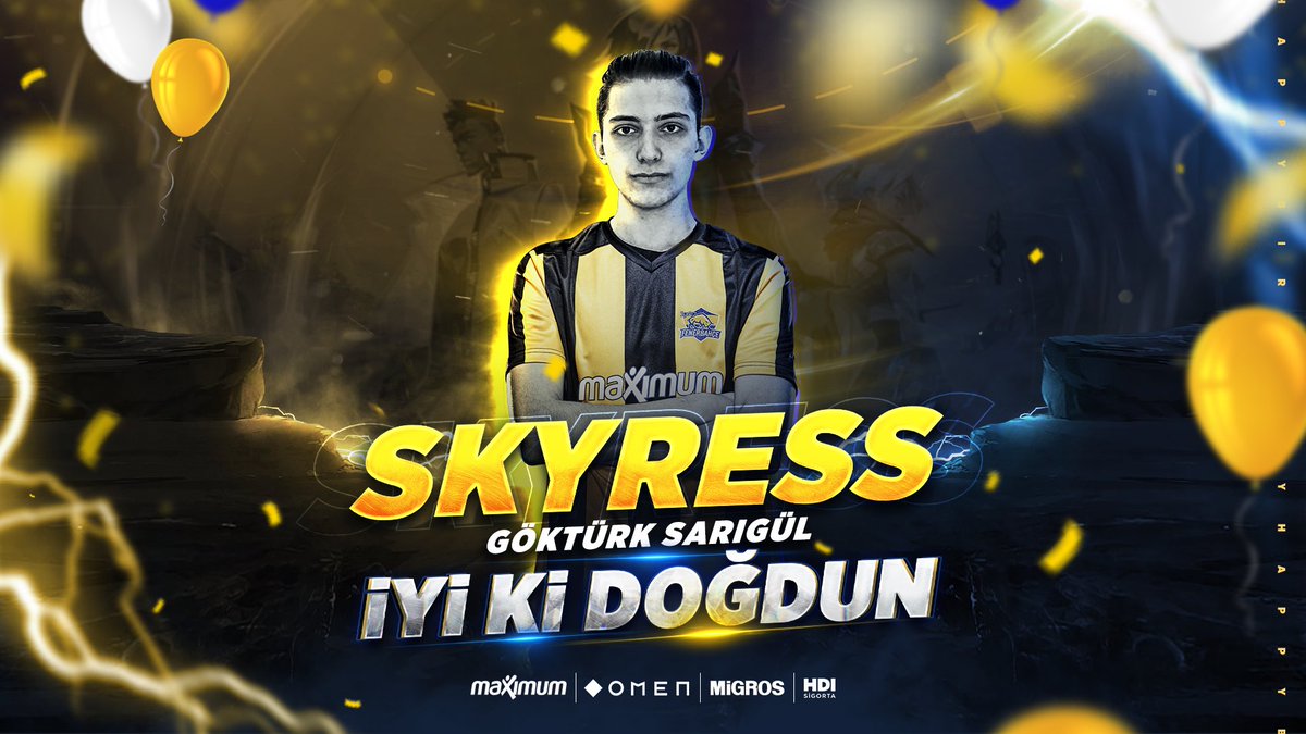 FBespor's tweet photo. Bugün VALORANT takımımızın değerli oyuncularından Göktürk "Skyress" Sarıgül'ün doğum günü! 🎉 

Başarılı, mutlu ve sağlıklı nice seneler dileriz @skyressvl!💛💙 https://t.co/mjGMGIUU8Q