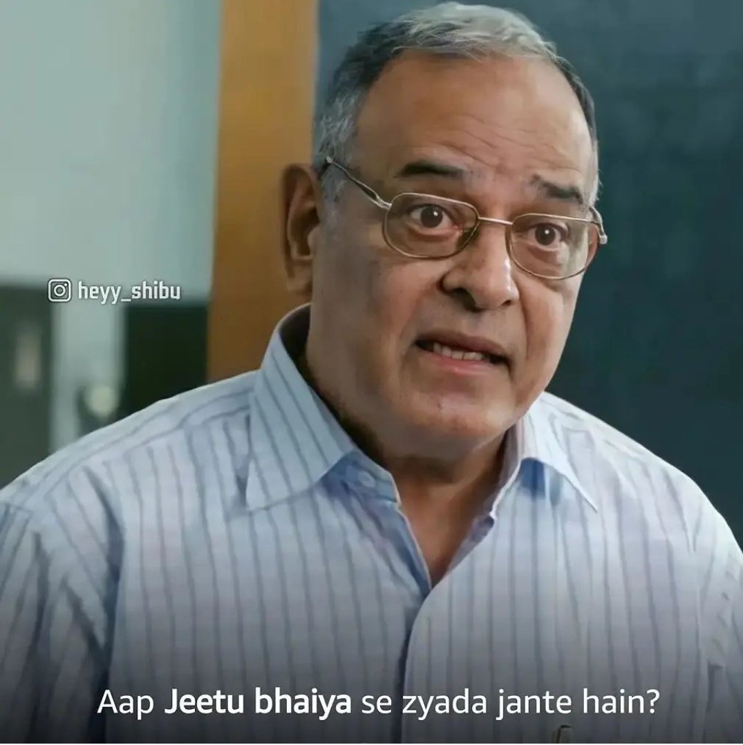 pratishank's tweet photo. Generation Zs going to a psychologist not for therapy but just to tell them how Jeetu Bhaiaya is better than them 🤦🏻 https://t.co/jaxDZDtSKi