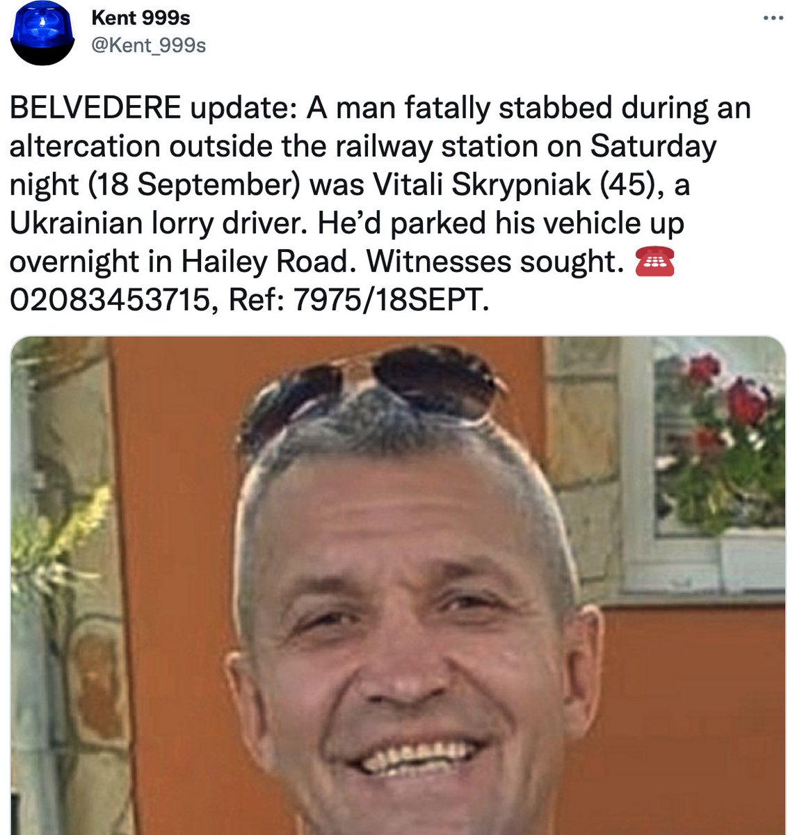 <a href="/ByDonkeys/">Led By Donkeys</a> why would anyone want to come to UK? Ukrainian lorry driver Vitali Skrypniak (45) was stabbed and left on the streets to die (Belvedere,London) 2 weeks ago. He came to UK cos of drivers shortage, left his wife and toddler back home. I can't stop thinking about it. #BrexitBritain