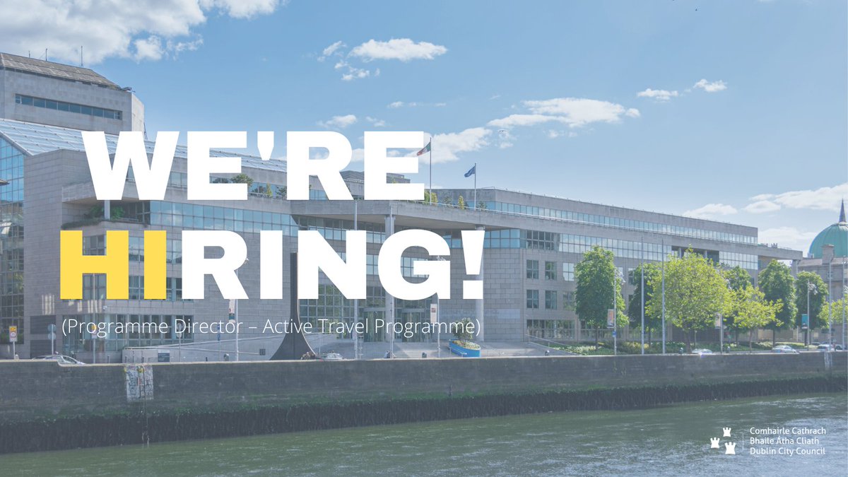 DubCityCouncil's tweet photo. #jobfairy we are currently recruiting for the position of Programme Director – Active Travel Programme (Temporary 5 Years). Closing date is Midnight, 27th October 2021. For more info visit: https://t.co/L5PtaGuiYI
#dublinjobs #jobs https://t.co/bbuSHuOY99