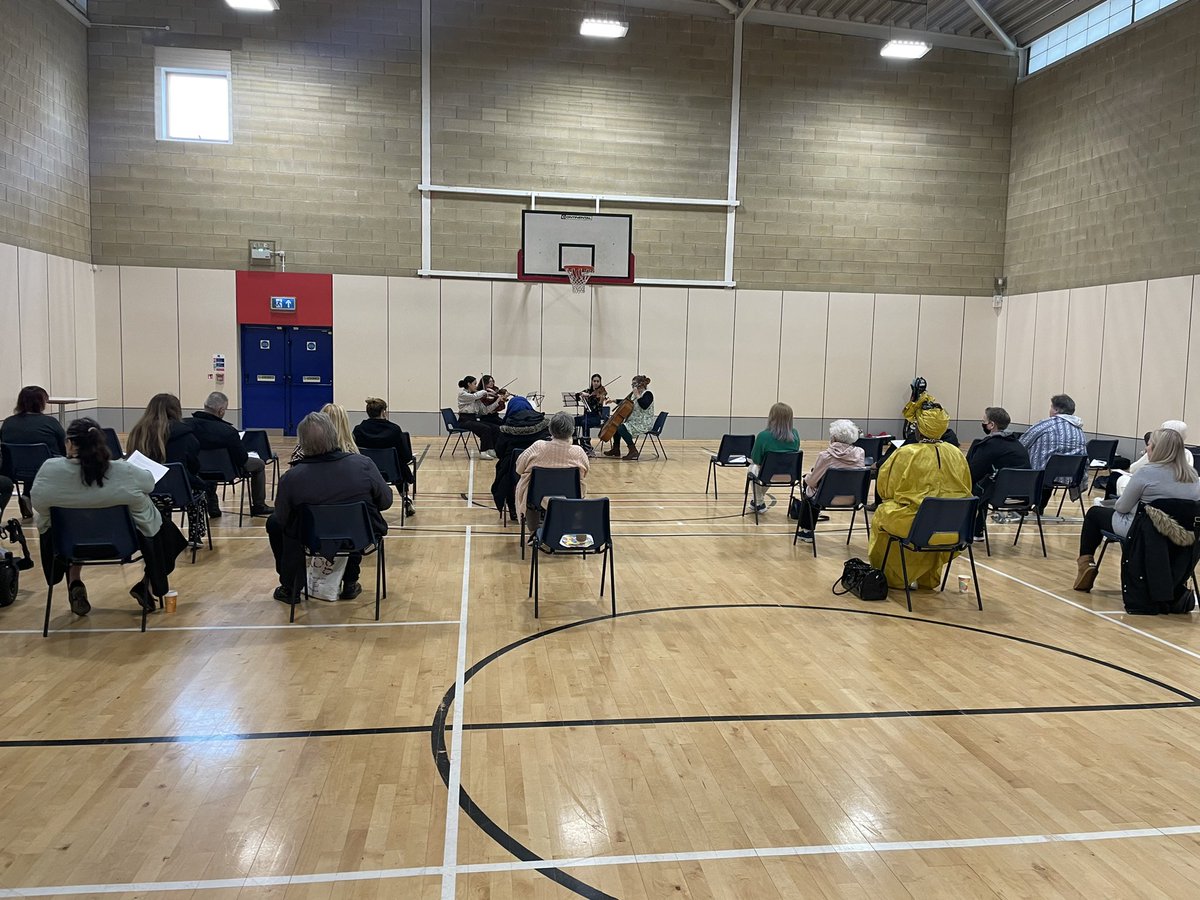 RoystonWardieCC's tweet photo. Today we’re having the Tree Planting Ceremony &amp; Tribute to Roberta Blaike, a great community activist in the local area. Great music &amp; poetry by Nevis Ensemble. RWCC chair @MizanSRG welcome audience at the centre opened after long covid closure… 12-2pm https://t.co/5MWIj4z9Ai