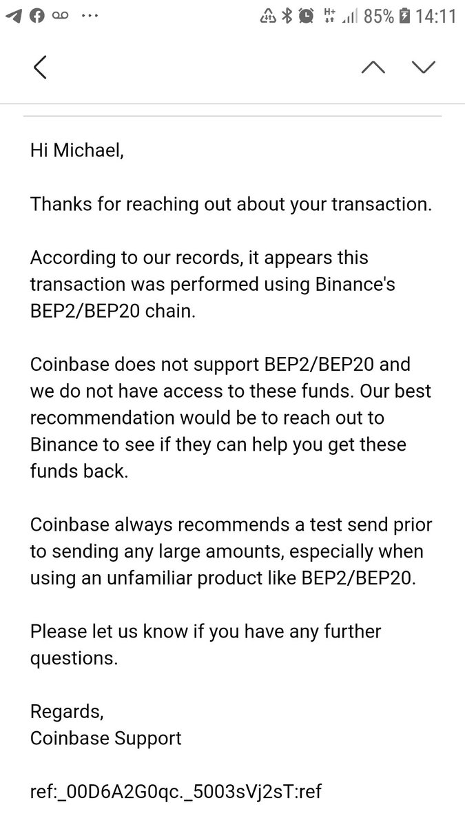 sonmel12's tweet photo. @coinbase Coinbase you need to do the right thing and accept Bep2 &amp; Bep20 so that hundreds of innocent people can have access to their money. This can easily be resolved. #coinbaseacceptbep20# https://t.co/Nj626zzaxZ