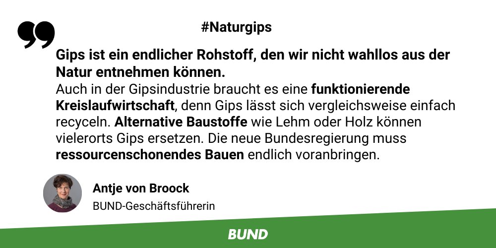 BUND (@bund_net) on Twitter photo Unser Bündnis mit <a href="/Architects4F/">Architects for Future e.V.</a> <a href="/NABU_de/">NABU 🦤</a> <a href="/GrueneLiga/">Grüne Liga</a> und dem VdHK fordert einen Ausstieg aus dem #naturgips I abbau bis 2045 und einen sofortigen Genehmigungstopp neuer Abbauflächen. Besonders der artenreiche #Südharz muss geschützt werden!
▶bund.net/service/presse… Unser Bündnis mit <a href="/Architects4F/">Architects for Future e.V.</a> <a href="/NABU_de/">NABU 🦤</a> <a href="/GrueneLiga/">Grüne Liga</a> und dem VdHK fordert einen Ausstieg aus dem #naturgips I abbau bis 2045 und einen sofortigen Genehmigungstopp neuer Abbauflächen. Besonders der artenreiche #Südharz muss geschützt werden!
▶bund.net/service/presse…
