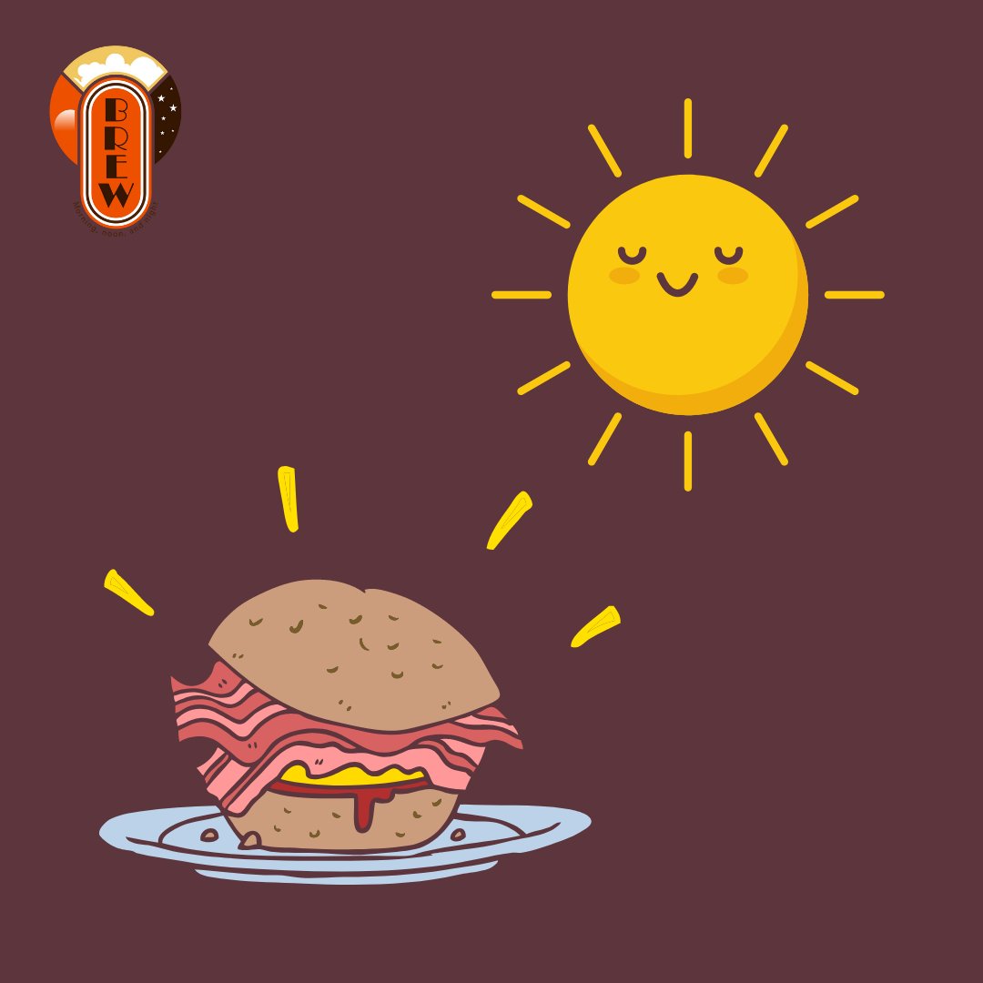 Our Farmer's Tan breakfast sandwich: Egg, Sausage, Pickled Onions, Pepper Jack Cheese, piled high on a Old Mission Bakery Bun topped with a delicious Mild Poblano Cream Sauce