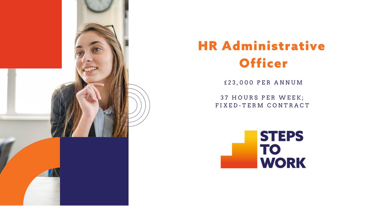 StepsToWork's tweet photo. 🚨VACANCY ALERT 🚨

We are looking for an HR Admin Officer to join us! That's a great opportunity for anyone who has previous experience in admin! If you want to help us deliver employability opportunities for the people in our communities, apply today: https://t.co/4qNv9EPO3a https://t.co/G9Tb69jnZ0