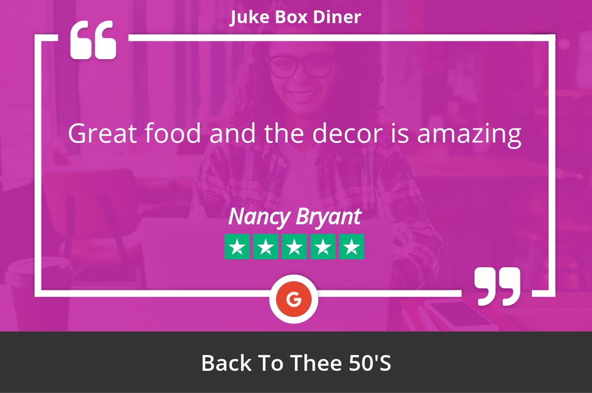 JukeBoxDiner's tweet photo. 5 Star: Nancy B. "Great food and the decor is amazing" https://t.co/UyDhQ4oaJf https://t.co/lf93K7mBlz