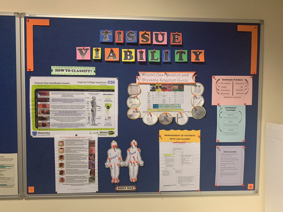 Impressed with Ward A7s Tissue Viability board! @Imperialpeople sharing knowledge #pressureulcer prevention  and #wounds @SigsworthJanice @sarahjstorey @alexwnderlusts  @SavineLouise @HallisseyClaire @TVN2gether1