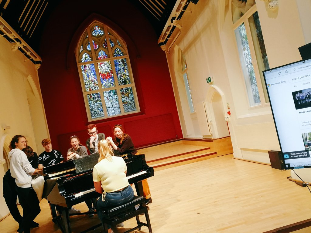 Mobile phones, piano, YouTube, some canonical Russian texts (#EugeneOnegin), our second years are exploring and preparing to perform #verse. #versedrama #versespeaking #theatre