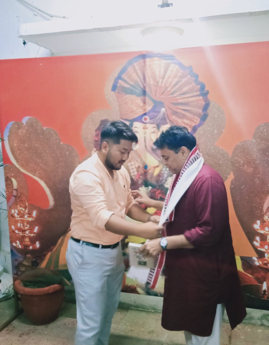 Kritinganba Leishangthem (@kritinganba) on Twitter photo Glad to meet one of my political inspiration and Guru ji, Shri <a href="/Sunil_Deodhar/">Sunil Deodhar</a> ji (National Secretary of BJP) at his residence at Delhi
I presented him the traditional "Lengyan Phi" and he gifted me a book of Narendra Modi ji's Social Harmony
<a href="/BJP4Manipur/">BJP Manipur</a> Glad to meet one of my political inspiration and Guru ji, Shri <a href="/Sunil_Deodhar/">Sunil Deodhar</a> ji (National Secretary of BJP) at his residence at Delhi
I presented him the traditional "Lengyan Phi" and he gifted me a book of Narendra Modi ji's Social Harmony
<a href="/BJP4Manipur/">BJP Manipur</a>