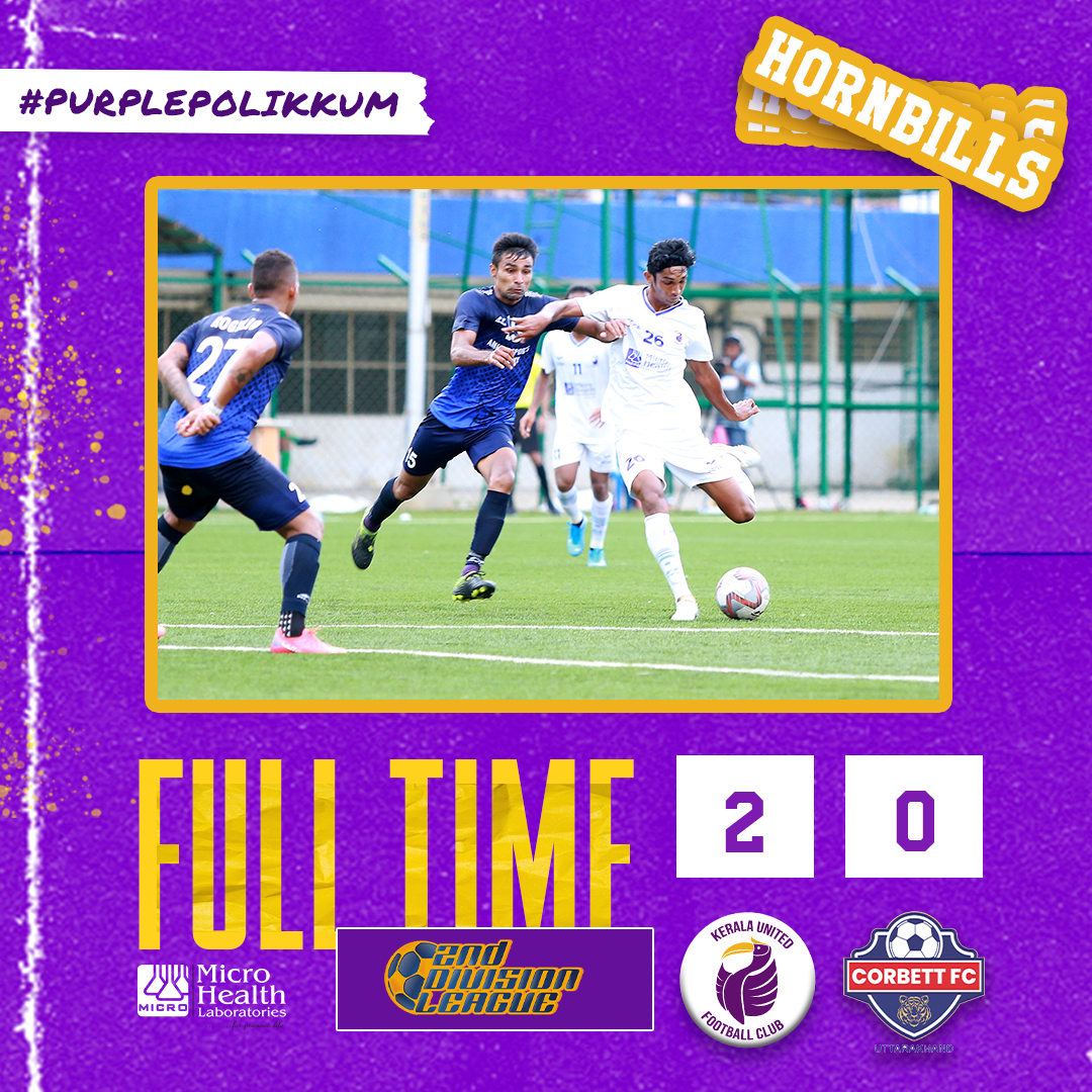 KeralaUnitedFC's tweet photo. The Hornbills open account in Style 🔥🔥💜💜

#KUFC 2-0 #corbett 

41' Hafis ⚽️
83' Jesin ⚽️

#HILQ2021 🏆 #KeralaUnitedFC #purplepolikkum #kerala #united #keralafootball #indianfootball #indianfootballforwardtogether https://t.co/J49yf1thHX
