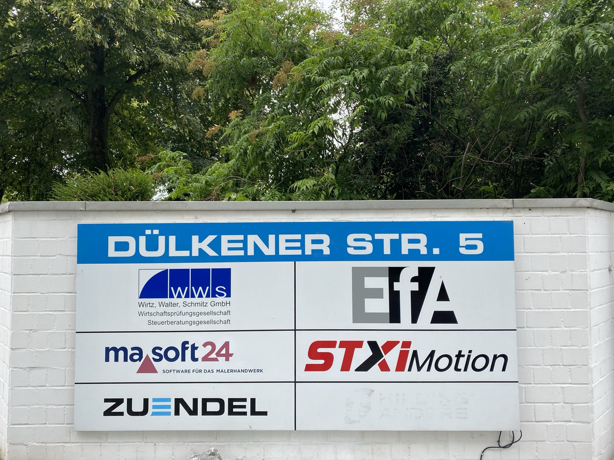 Unsere #Malersoftware #malistor erreicht Ihr jetzt auch unter der folgenden Adresse:
Zweigstelle #Nettetal
#masoft24 GmbH
Dülkener Str.5
41334 Nettetal
Die Telefonnummer lautet weiterhin 02166 3988060.