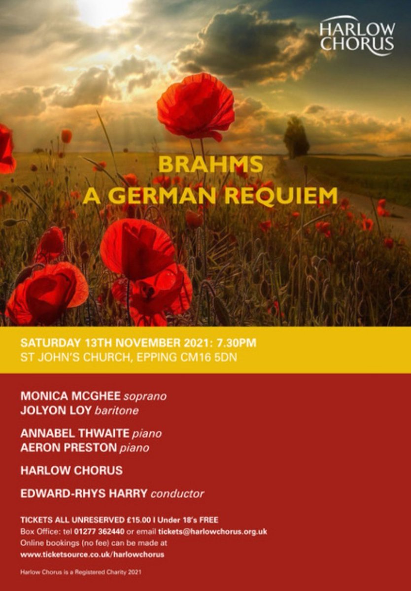 Ever listened to Brahms Requiem? Ever heard it with TWO pianos? If you have, you know how wonderful it is and if you haven't, you really should.

Funnily enough, for our November concert we have 2 fabulous pianists to accompany us at our concert at St John's, <a href="/eppinglife/">Epping Life</a>.
